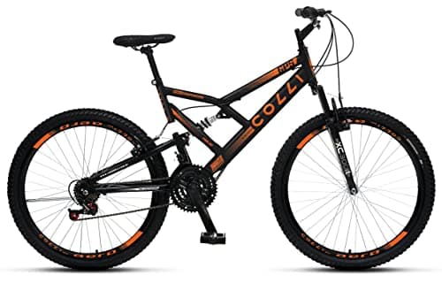 Colli Bike, Bicicleta GPS 148, Dupla Suspensão e Freios V-Brake, Aro 26 Aero, 36 Raias, Amortecedor Central, 21 Marchas